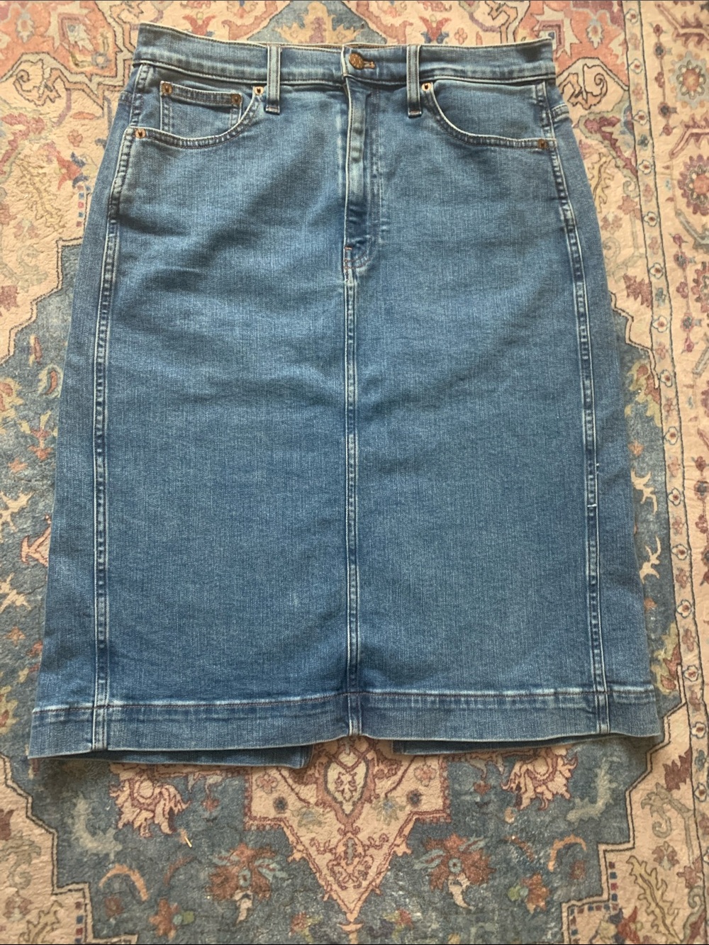 J. Crew Medium Blue Denim Pencil Skirt